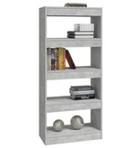 vidaXL Boekenkast/kamerscherm 60x30x135 cm bewerkt hout betongrijs