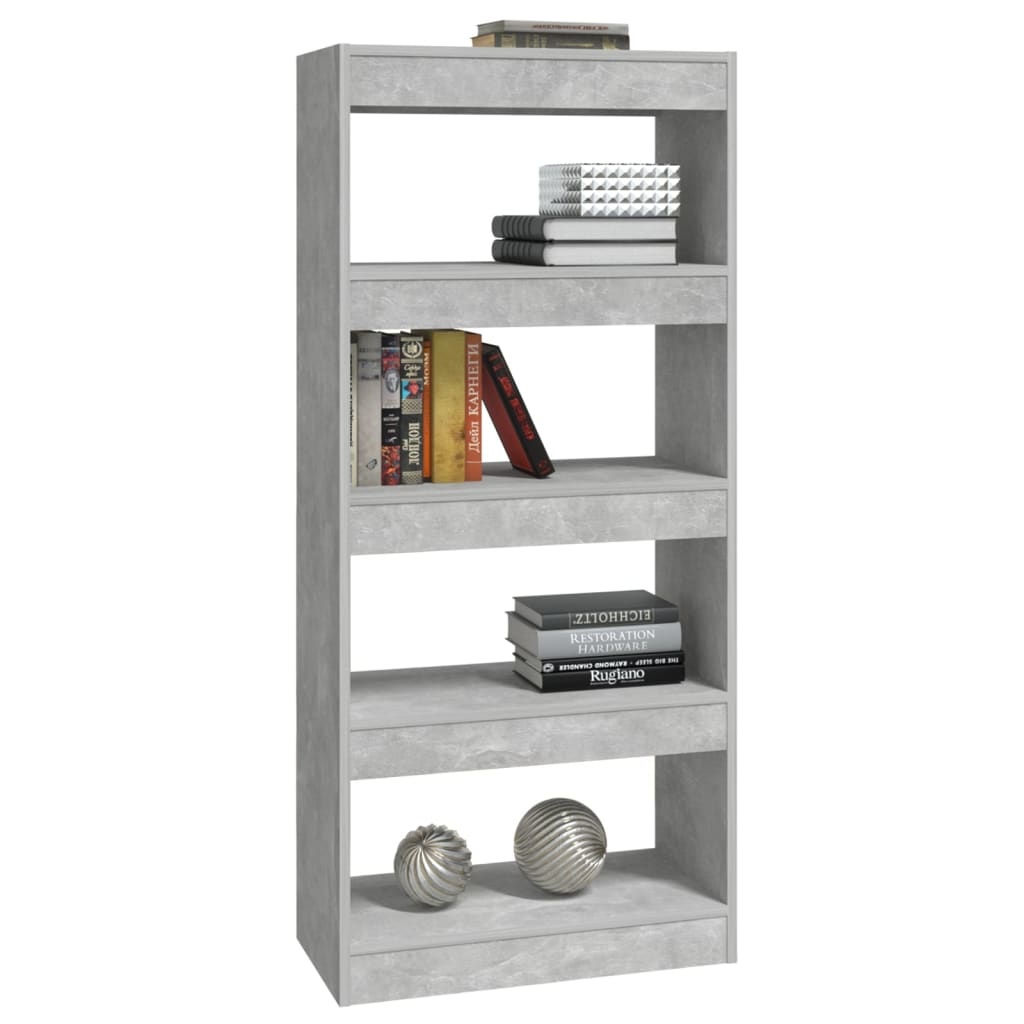 vidaXL Boekenkast/kamerscherm 60x30x135 cm bewerkt hout betongrijs