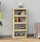 vidaXL Boekenkast/kamerscherm 60x30x135 cm bewerkt hout sonoma eiken