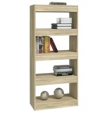 vidaXL Boekenkast/kamerscherm 60x30x135 cm bewerkt hout sonoma eiken