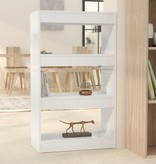 vidaXL Boekenkast/kamerscherm 60x30x103 cm spaanplaat hoogglans wit