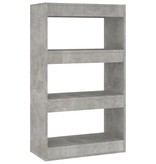 vidaXL Boekenkast/kamerscherm 60x30x103 cm spaanplaat betongrijs