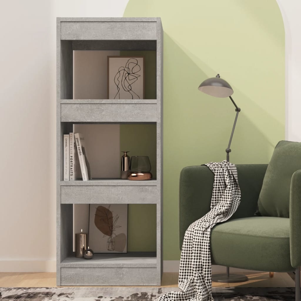 vidaXL Boekenkast/kamerscherm 40x30x103 cm spaanplaat betongrijs