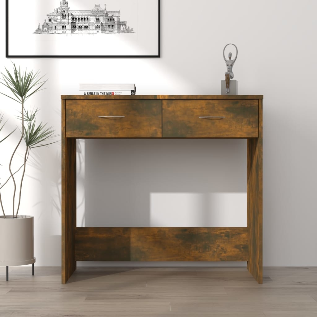 VidaXL Bureau 80x40x75 cm bewerkt hout gerookt eikenkleurig