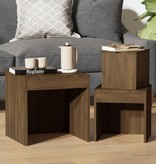VidaXL 3-delige Tafeltjesset bewerkt hout bruineikenkleurig