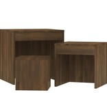 VidaXL 3-delige Tafeltjesset bewerkt hout bruineikenkleurig