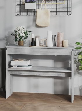 VidaXL Wandtafel 102x30x80 cm bewerkt hout grijs sonoma eikenkleurig