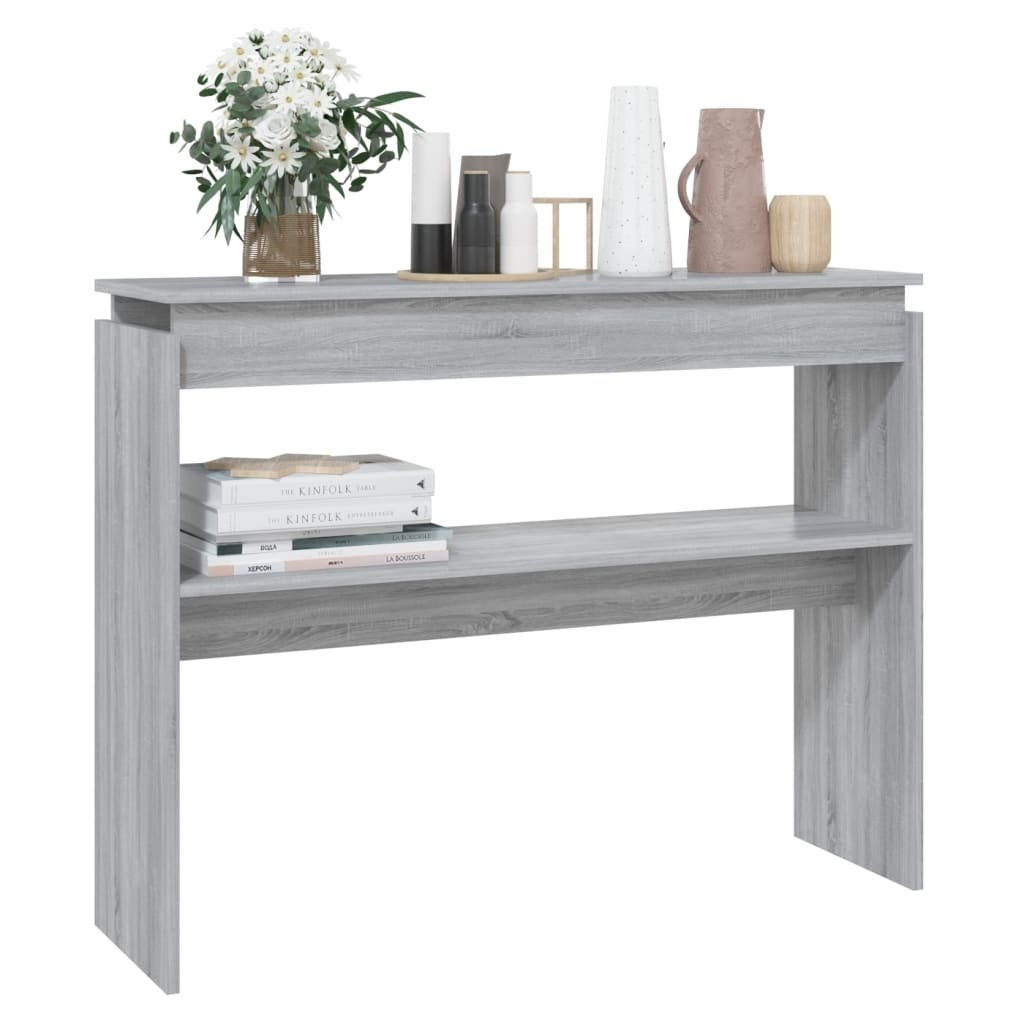 VidaXL Wandtafel 102x30x80 cm bewerkt hout grijs sonoma eikenkleurig