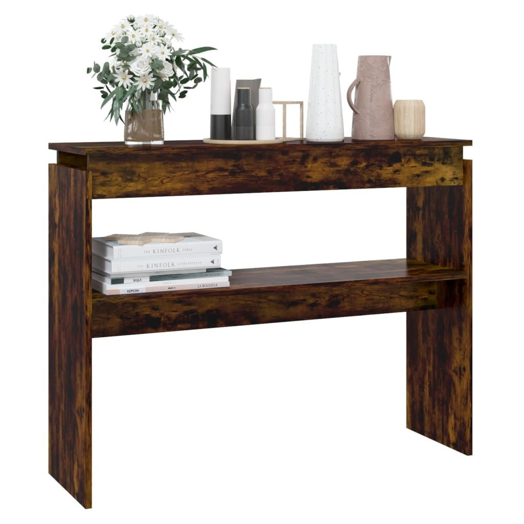 VidaXL Wandtafel 102x30x80 cm bewerkt hout gerookt eikenkleurig