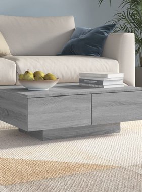 VidaXL Salontafel 90x60x31 cm bewerkt hout grijs sonoma eikenkleurig