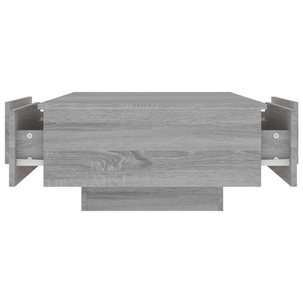 vidaXL Salontafel 90x60x31 cm bewerkt hout grijs sonoma eikenkleurig