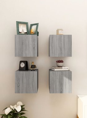 VidaXL Tv-wandmeubelen 4 st 30,5x30x30 cm grijs sonoma eikenkleurig