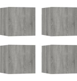VidaXL Tv-wandmeubelen 4 st 30,5x30x30 cm grijs sonoma eikenkleurig