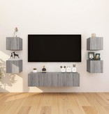 VidaXL Tv-wandmeubelen 4 st 30,5x30x30 cm grijs sonoma eikenkleurig