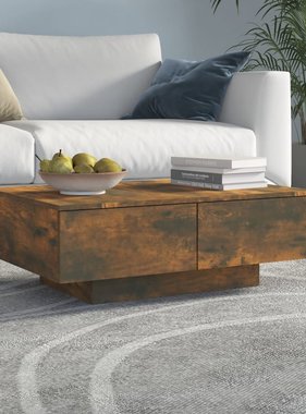 VidaXL Salontafel 90x60x31 cm bewerkt hout gerookt eikenkleurig