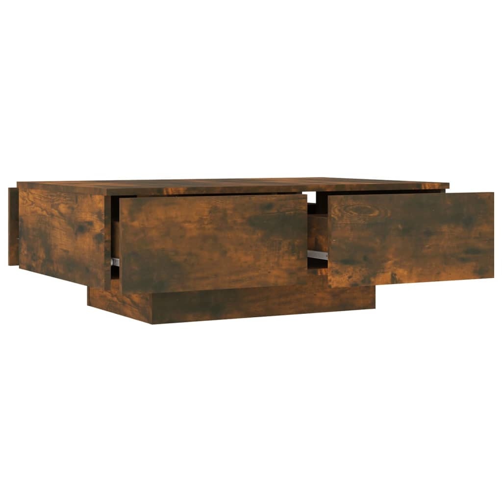 VidaXL Salontafel 90x60x31 cm bewerkt hout gerookt eikenkleurig