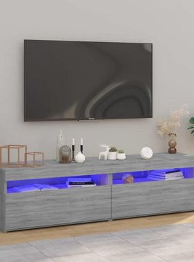 VidaXL Tv-meubelen met LED-verlichting 2 st 75x35x40 cm grijs sonoma