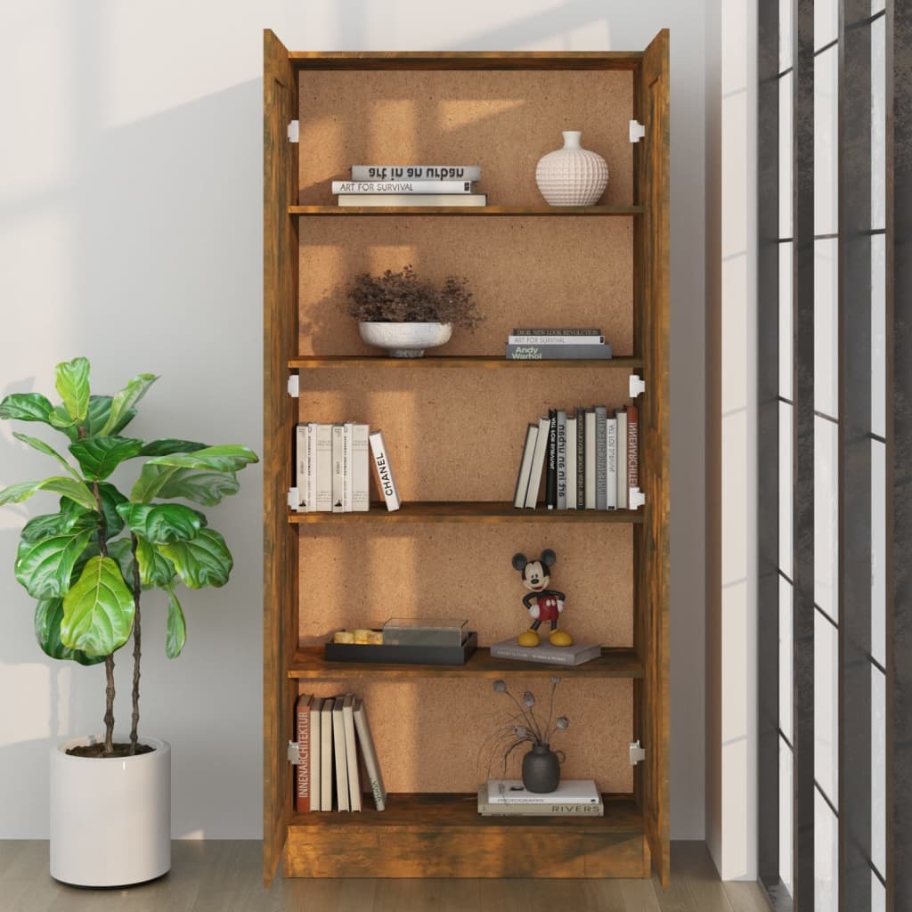 vidaXL Boekenkast 82,5x30,5x185,5 cm bewerkt hout gerookt eikenkleurig