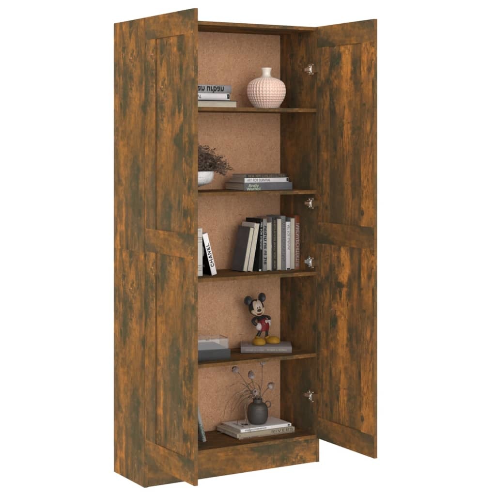 vidaXL Boekenkast 82,5x30,5x185,5 cm bewerkt hout gerookt eikenkleurig