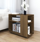 VidaXL Bijzettafel 70x35x55 cm bewerkt hout bruineikenkleurig