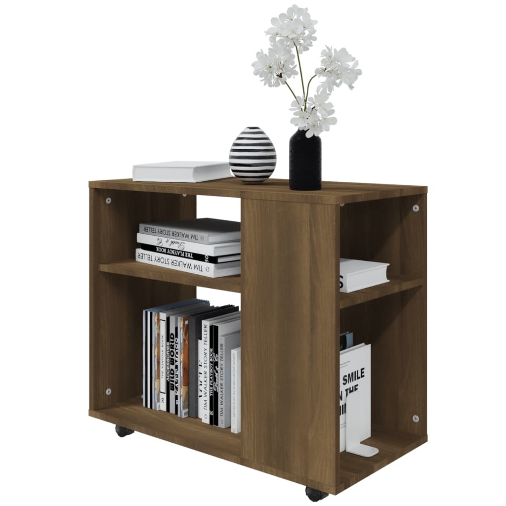 VidaXL Bijzettafel 70x35x55 cm bewerkt hout bruineikenkleurig