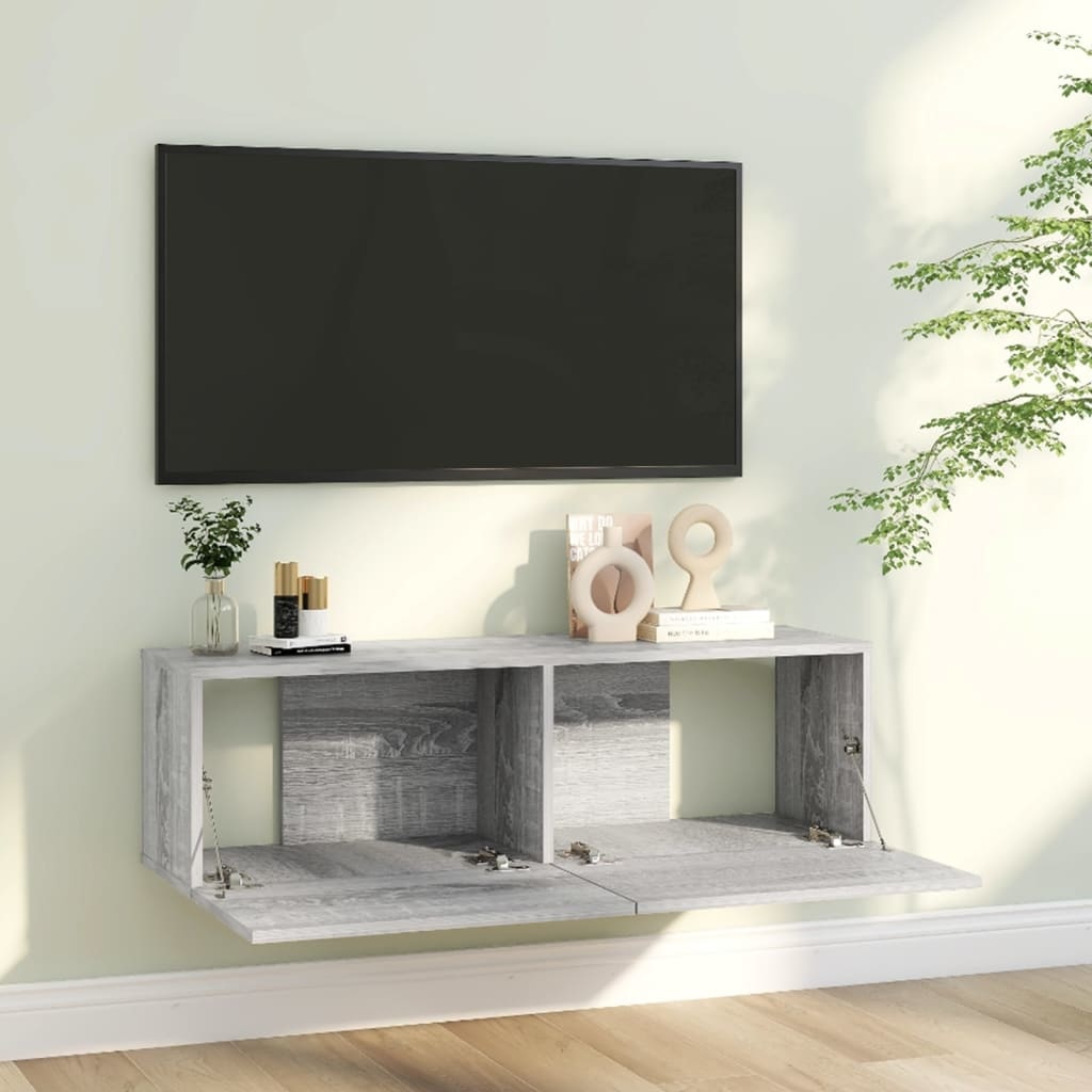 VidaXL Tv-wandmeubel 100x30x30 cm bewerkt hout grijs sonoma eikenkleur