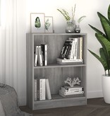 vidaXL Boekenkast 60x24x74,5 cm bewerkt hout grijs sonoma eikenkleurig