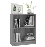 vidaXL Boekenkast 60x24x74,5 cm bewerkt hout grijs sonoma eikenkleurig