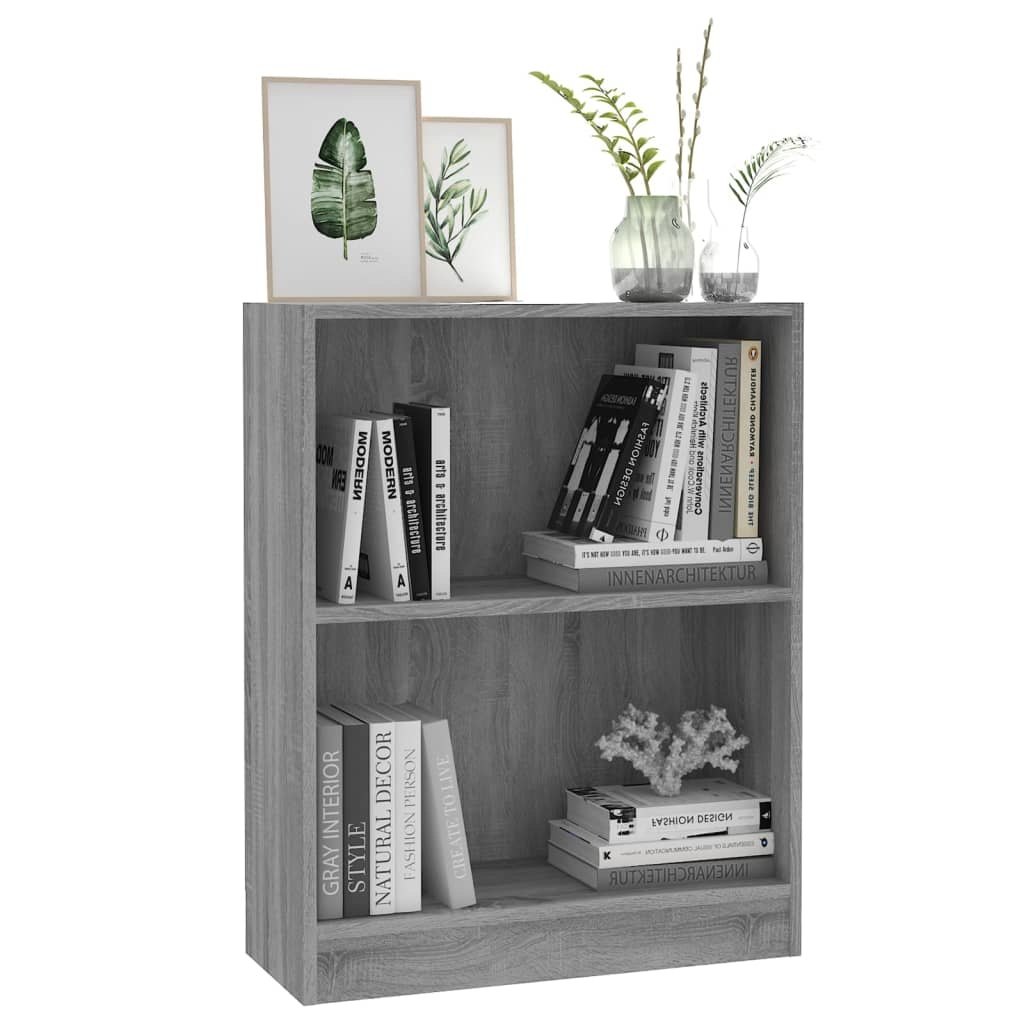 vidaXL Boekenkast 60x24x74,5 cm bewerkt hout grijs sonoma eikenkleurig