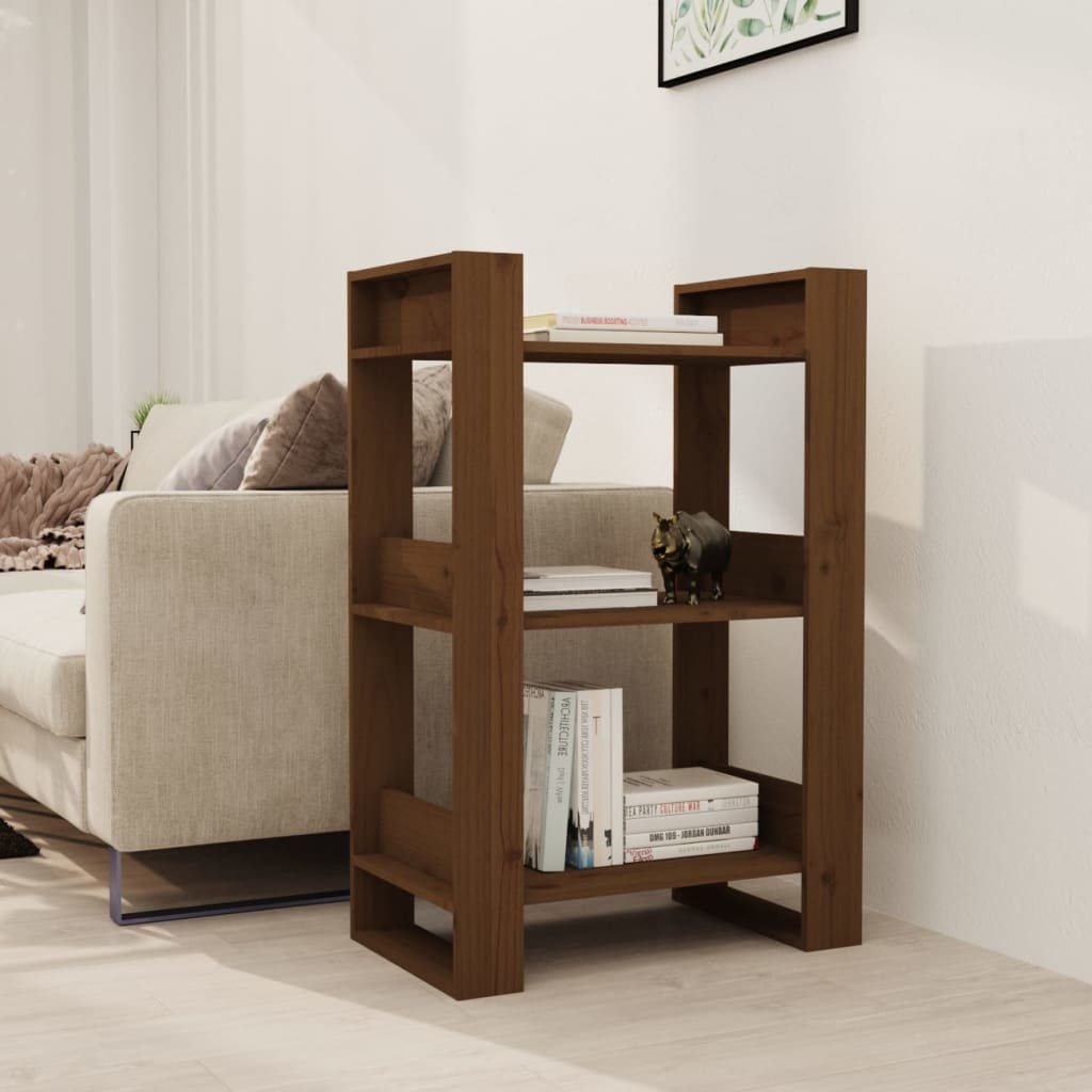 VidaXL Boekenkast/kamerscherm 60x35x91 cm massief hout honingbruin