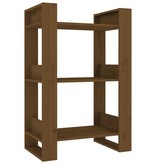 VidaXL Boekenkast/kamerscherm 60x35x91 cm massief hout honingbruin