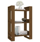 VidaXL Boekenkast/kamerscherm 60x35x91 cm massief hout honingbruin