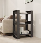VidaXL Boekenkast/kamerscherm 60x35x91 cm massief grenenhout grijs
