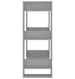 VidaXL Boekenkast/kamerscherm 60x35x91 cm massief grenenhout grijs