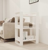 vidaXL Boekenkast/kamerscherm 60x35x91 cm massief grenenhout wit