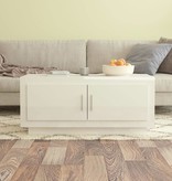 vidaXL Salontafel 102x50x45 cm bewerkt hout hoogglans wit