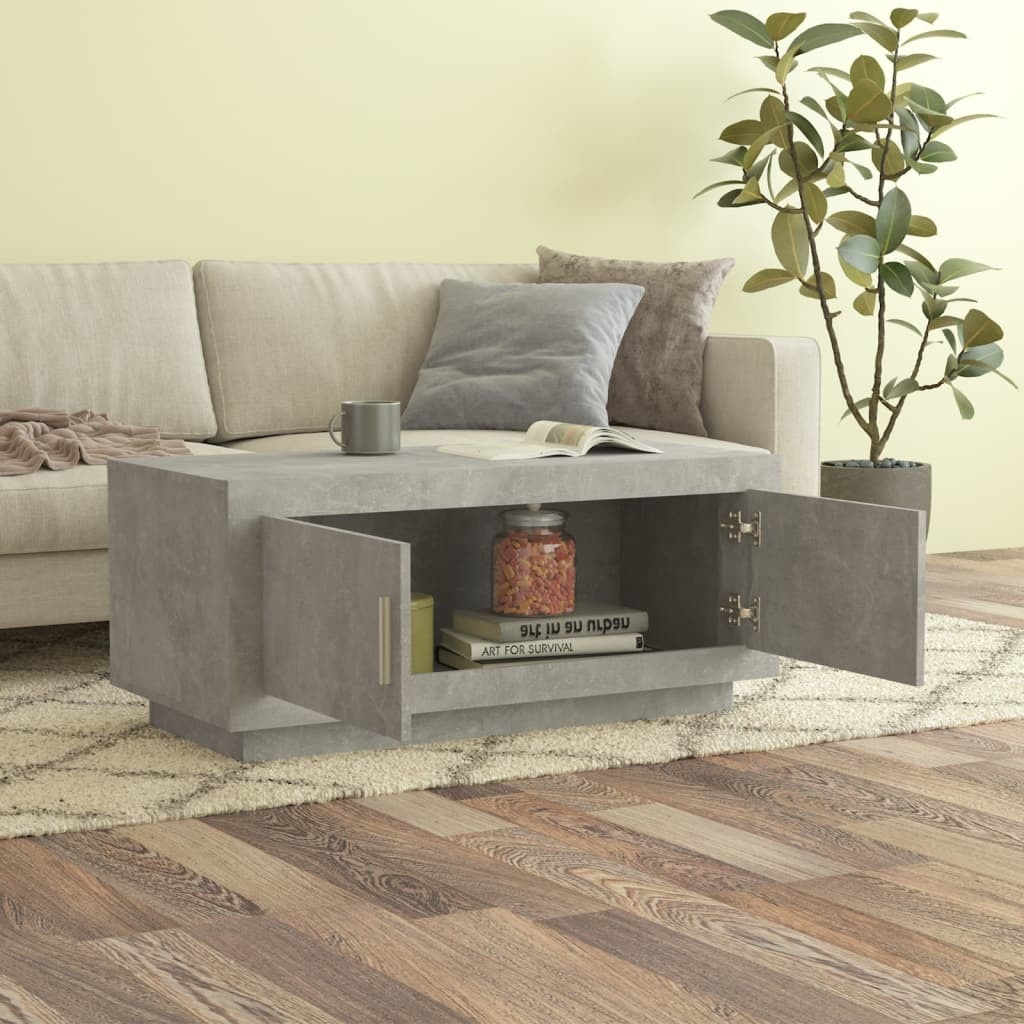 VidaXL Salontafel 102x50x45 cm bewerkt hout betongrijs