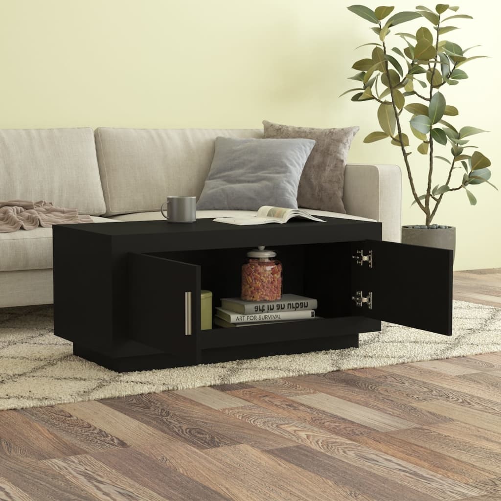 VidaXL Salontafel 102x50x45 cm bewerkt hout zwart