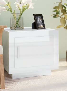 VidaXL Salontafel 51x50x45 cm bewerkt hout hoogglans wit