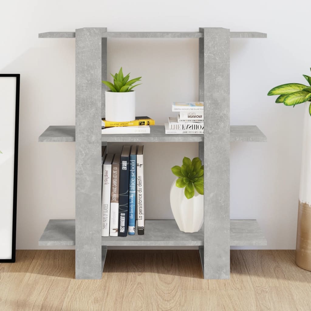 vidaXL Boekenkast/kamerscherm 80x30x87 cm betongrijs