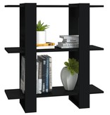 VidaXL Boekenkast/kamerscherm 80x30x87 cm zwart