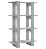 vidaXL Boekenkast/kamerscherm 80x30x123,5 cm betongrijs