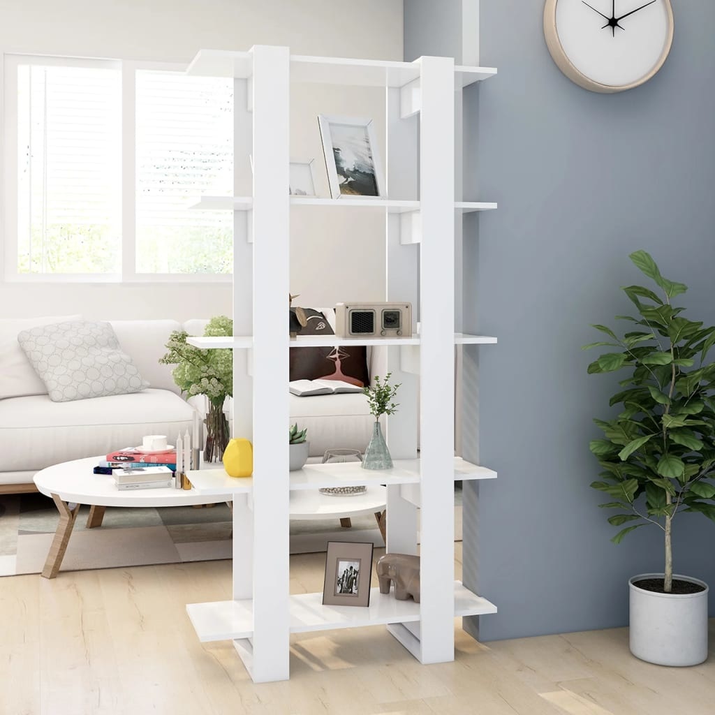 VidaXL Boekenkast/kamerscherm 80x30x160 cm spaanplaat wit