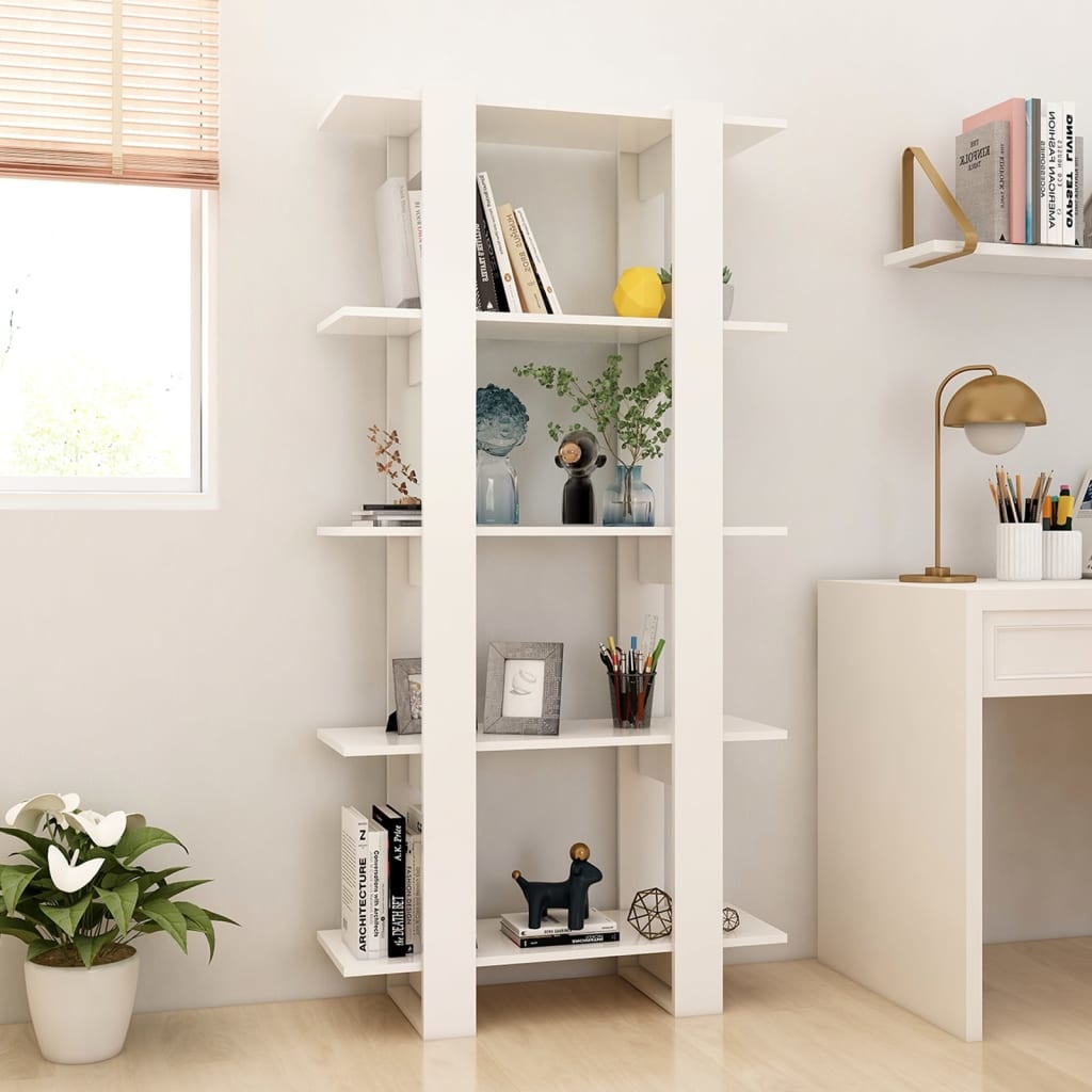 VidaXL Boekenkast/kamerscherm 80x30x160 cm spaanplaat wit