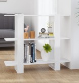 VidaXL Boekenkast/kamerscherm 100x30x87 cm hoogglans wit