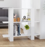 vidaXL Boekenkast/kamerscherm 100x30x87 cm hoogglans wit