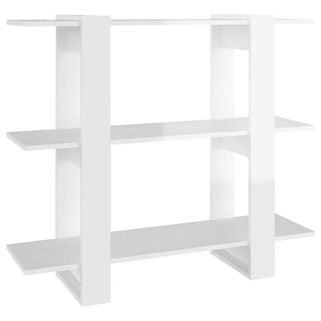 VidaXL Boekenkast/kamerscherm 100x30x87 cm hoogglans wit