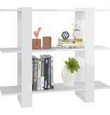 VidaXL Boekenkast/kamerscherm 100x30x87 cm hoogglans wit