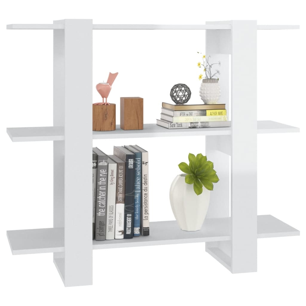 VidaXL Boekenkast/kamerscherm 100x30x87 cm hoogglans wit