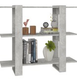 VidaXL Boekenkast/kamerscherm 100x30x87 cm betongrijs